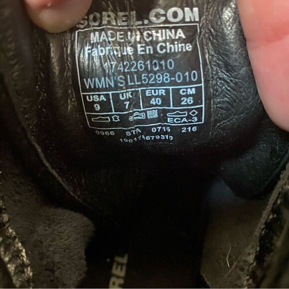 Sorel Conquest Wedge Ankle Boots black Leather Lace Up 9 PDX - Picture 6 of 6